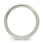 Sterling Silver 6mm Polished Flat Grooved Fancy Band Size 13.5