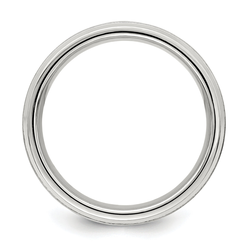 Sterling Silver 6mm Brushed Fancy Band