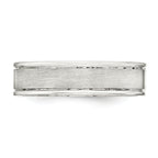 Sterling Silver 6mm Brushed Fancy Band