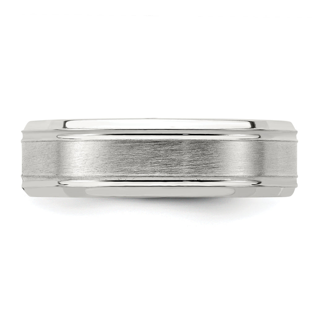 Sterling Silver 6mm Brushed Fancy Band