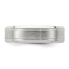 Sterling Silver 6mm Brushed Fancy Band