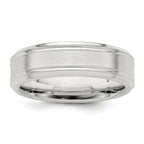 Sterling Silver 6mm Brushed Fancy Band