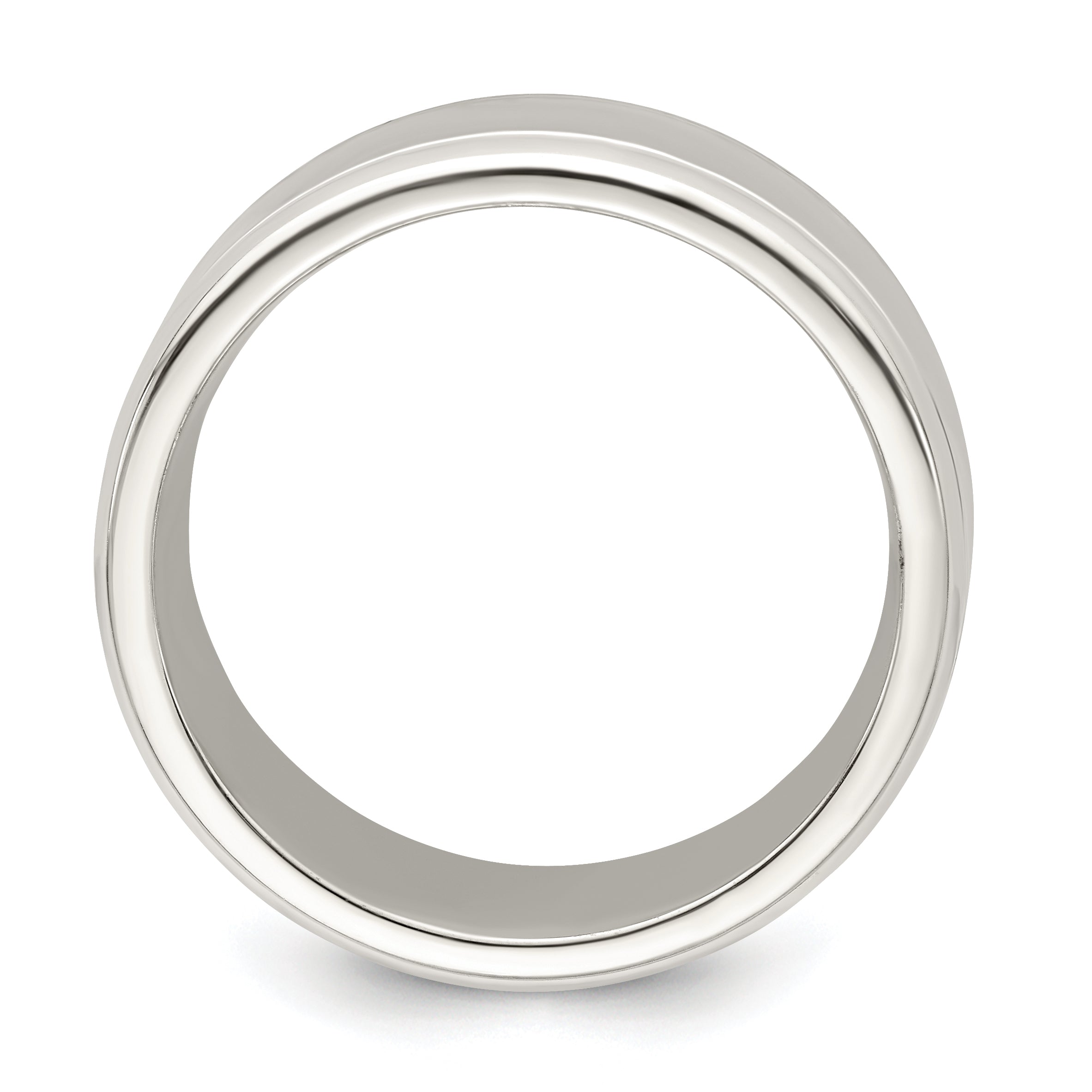 Sterling Silver 6mm Polished Flat Beveled Edge Fancy Band Size 13.5