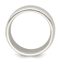 Sterling Silver 6mm Polished Flat Beveled Edge Fancy Band Size 13.5