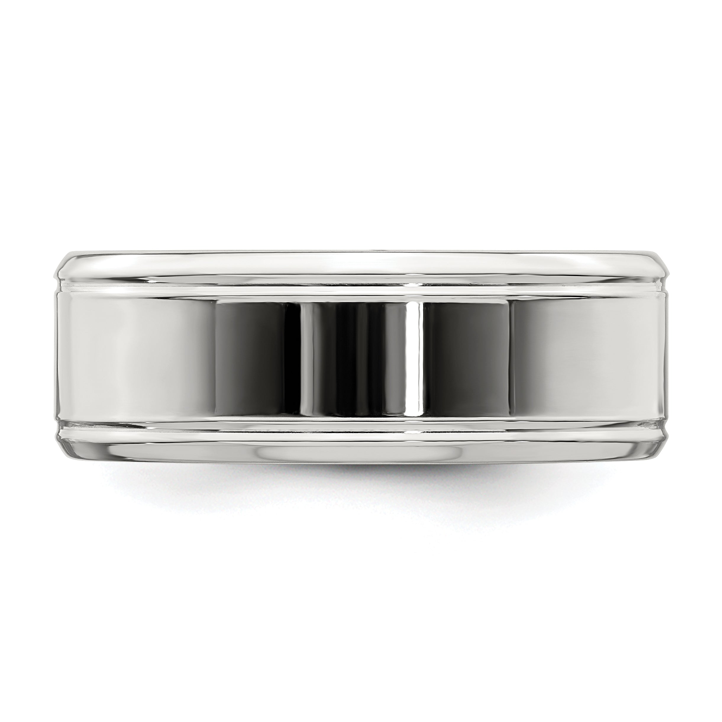 Sterling Silver 6mm Polished Flat Beveled Edge Fancy Band Size 13.5