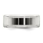 Sterling Silver 6mm Polished Flat Beveled Edge Fancy Band