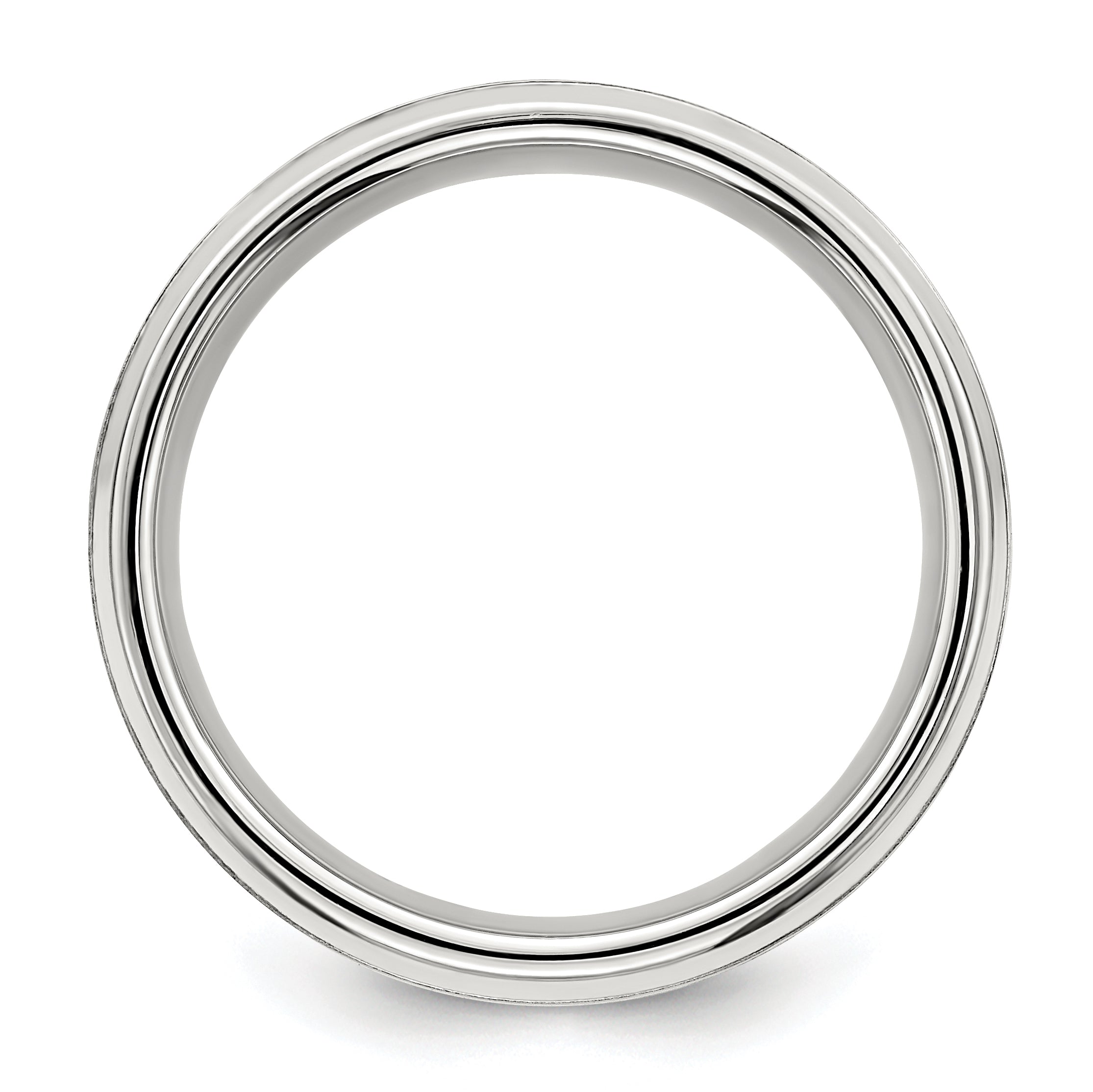 Sterling Silver 6mm Brushed Flat Beveled Edge Fancy Band Size 7 Secondary image