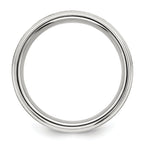 Sterling Silver Rhodium-plated 8mm Brushed Fancy Band