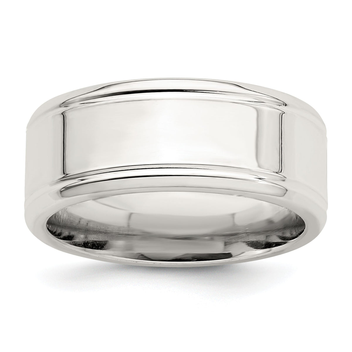 Sterling Silver 6mm Polished Flat Beveled Edge Fancy Band - Sophia Jewelers Main image