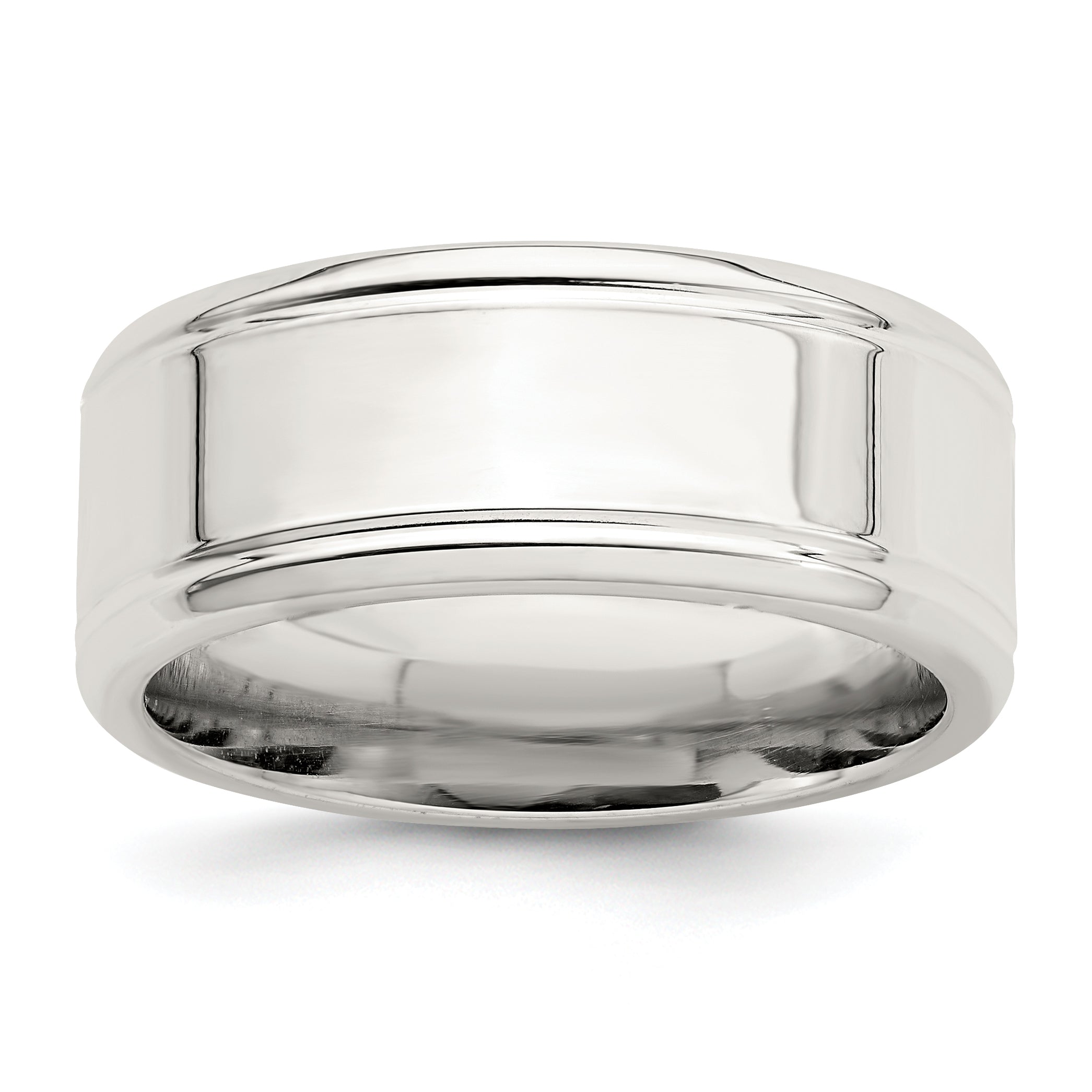 Sterling Silver 6mm Polished Flat Beveled Edge Fancy Band