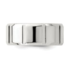 Sterling Silver 8mm Polished Flat Notched Beveled Edge Fancy Band