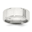 Sterling Silver 8mm Polished Flat Notched Beveled Edge Fancy Band