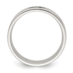 Sterling Silver 6mm Enamel Cross Fancy Band Size 13.5