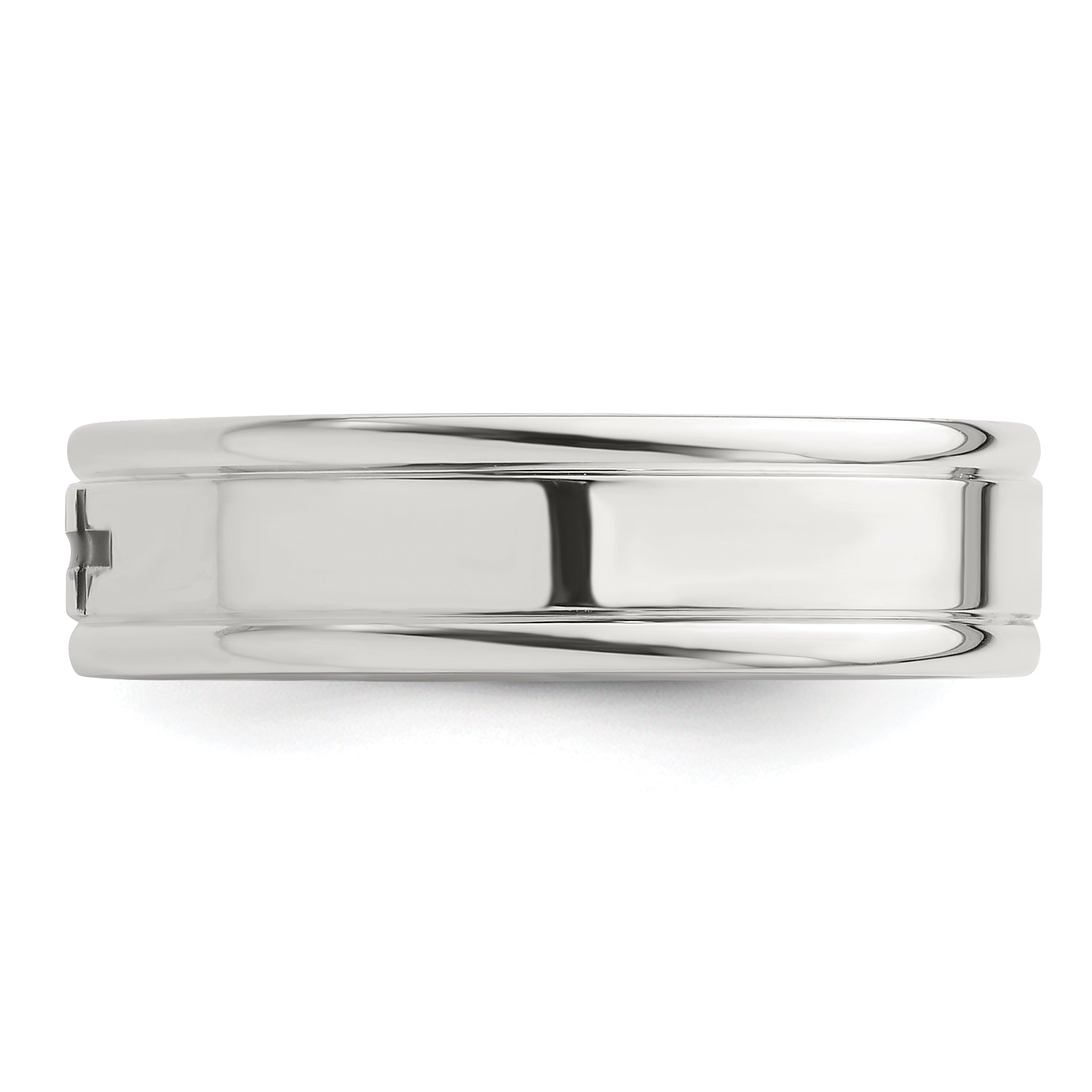 Sterling Silver 6mm Enamel Cross Fancy Band Secondary image