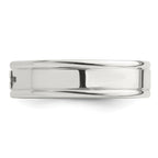 Sterling Silver 6mm Enamel Cross Fancy Band