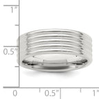 Sterling Silver 7mm Polished 5-Row Fancy Band