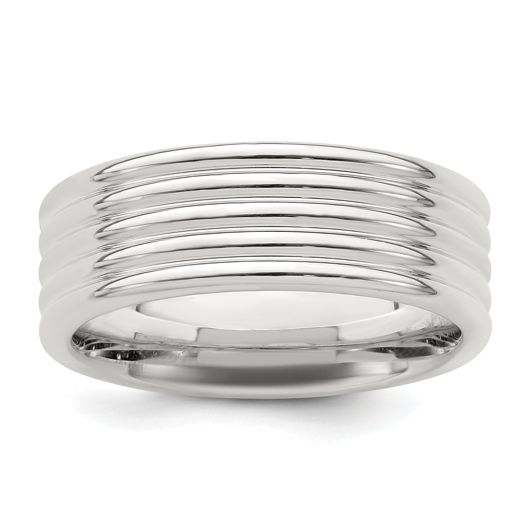 Sterling Silver 7mm Polished 5-Row Fancy Band Main image