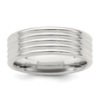 Sterling Silver 7mm Polished 5-Row Fancy Band