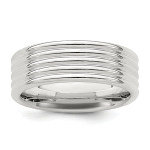 Sterling Silver 7mm Polished 5-Row Fancy Band - Sophia Jewelers