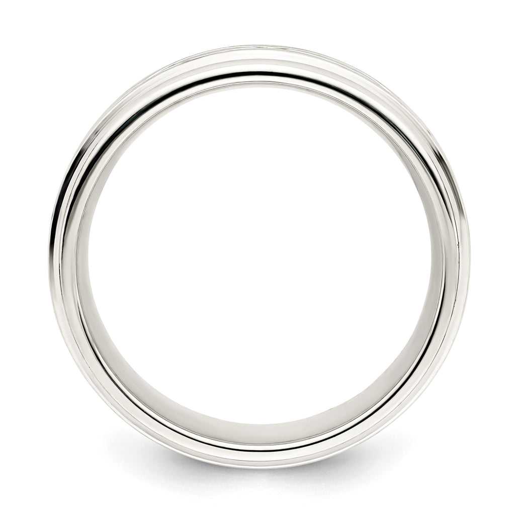 Sterling Silver 7mm Polished Intertwined Band