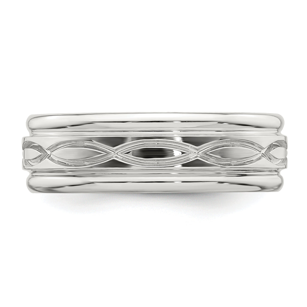 Sterling Silver 7mm Polished Intertwined Band