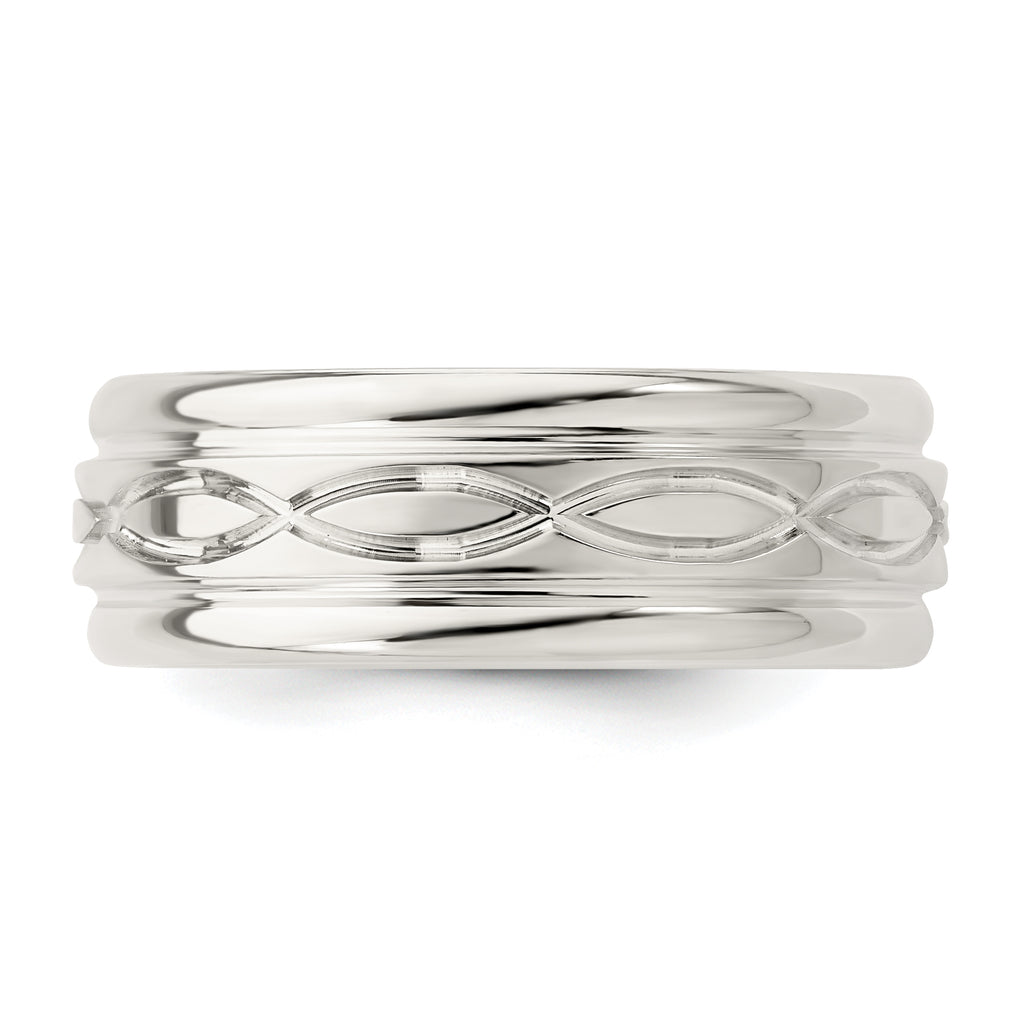 Sterling Silver 7mm Polished Intertwined Band