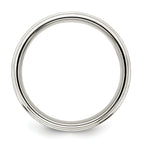 Sterling Silver 7mm Brushed Flat Intertwined Design Beveled Edge Fancy Band