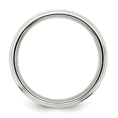 Sterling Silver 7mm Brushed Flat Intertwined Design Beveled Edge Fancy Band Size 13.5