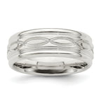Sterling Silver 7mm Polished Intertwined Band