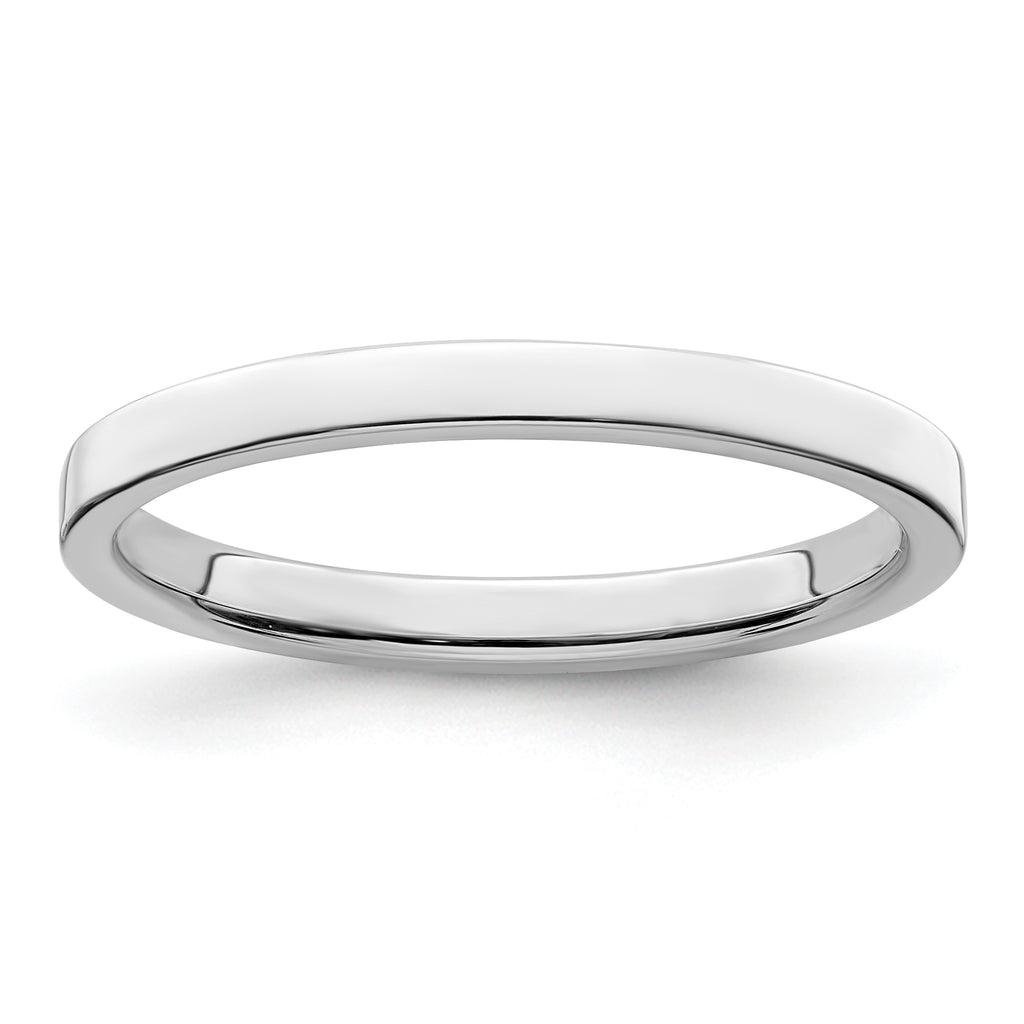 Sterling Silver Flat Wedding Band 2mm