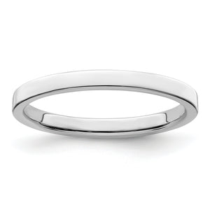 Sterling Silver Flat Wedding Band 2mm - Sophia Jewelers