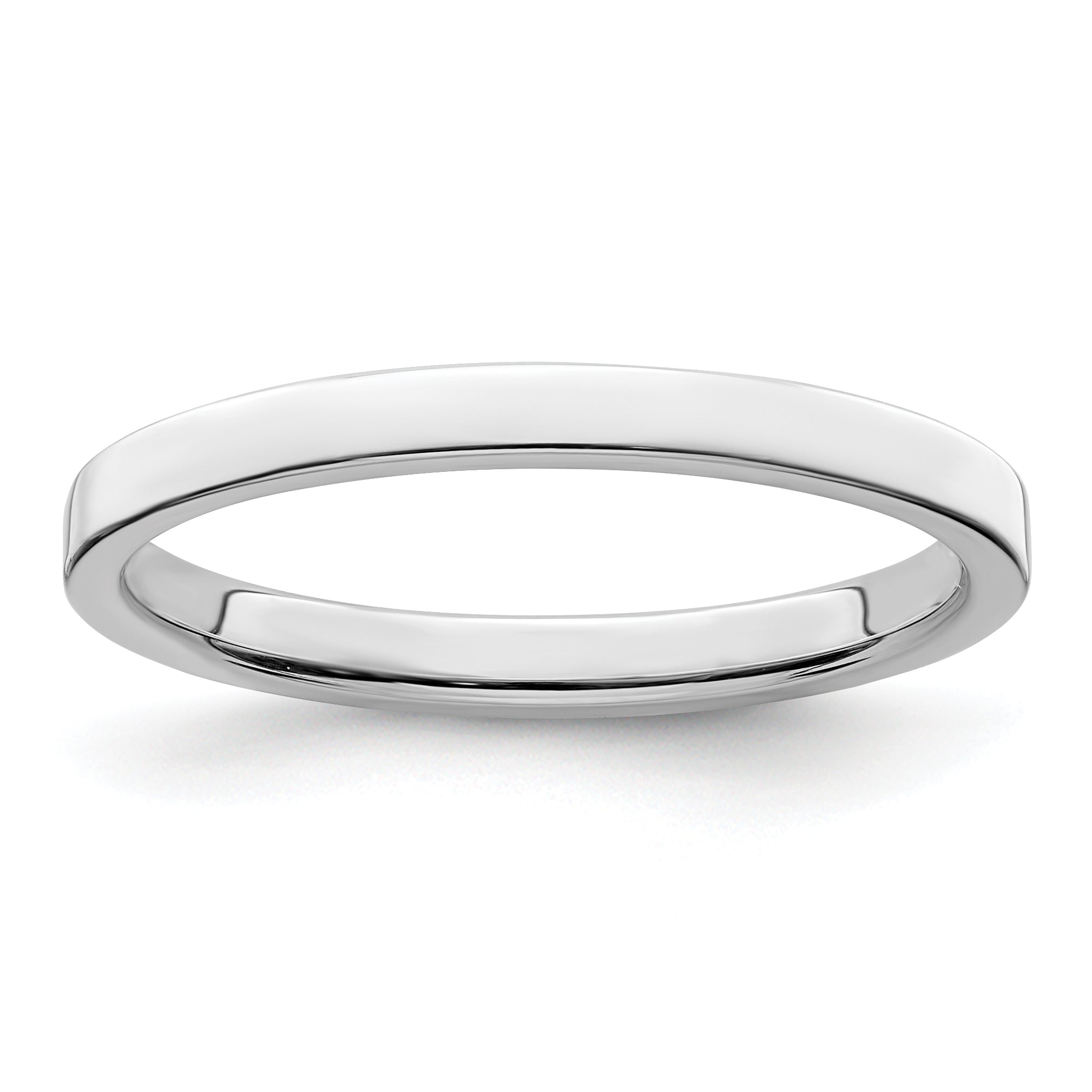 Sterling Silver Flat Wedding Band 2mm