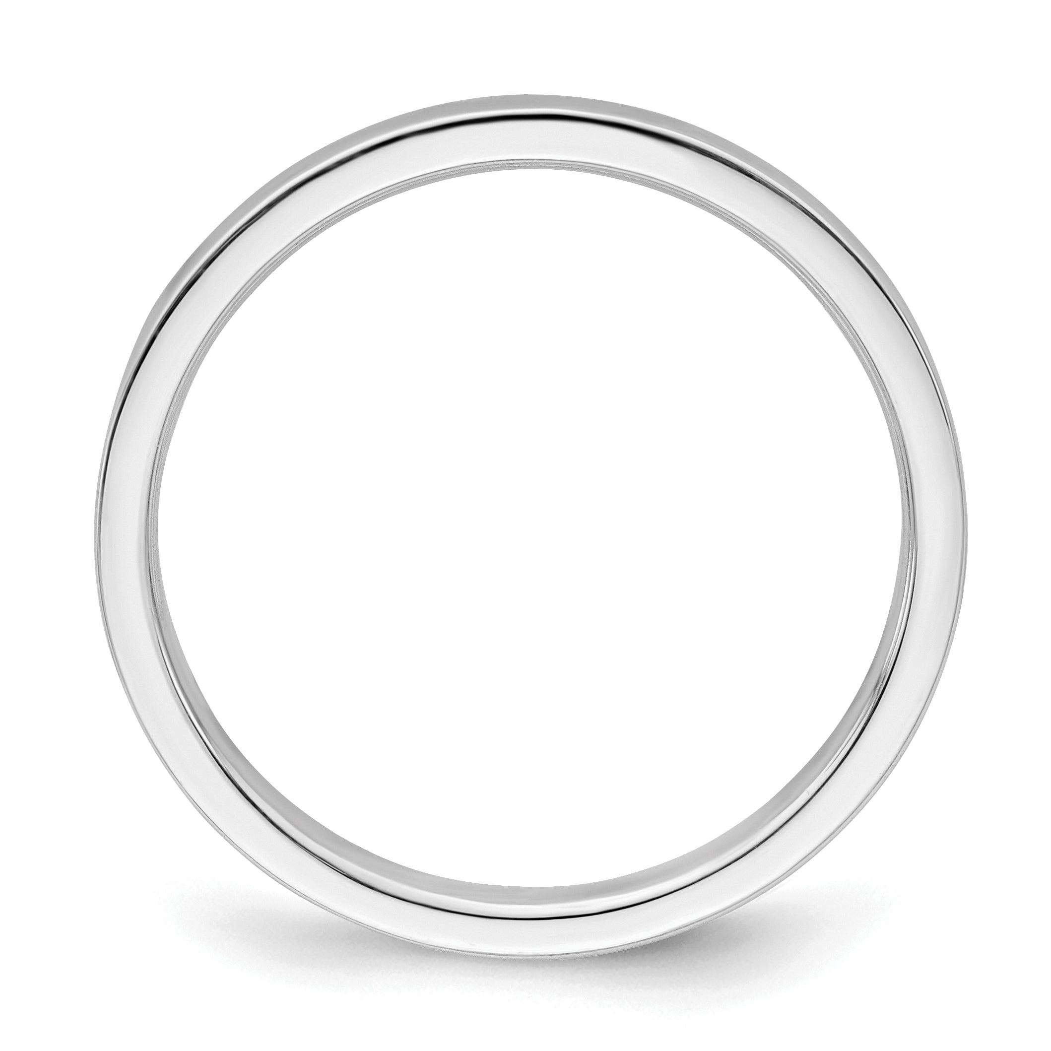 Sterling Silver Rhodium-plated 2mm Flat Size 9 Band Secondary image