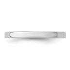 Sterling Silver Rhodium-plated 2mm Flat Size 9 Band
