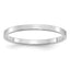 Sterling Silver Rhodium-plated 2mm Flat Size 9 Band