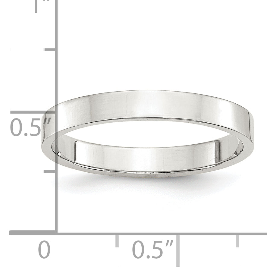 Sterling Silver Flat Wedding Band 3mm