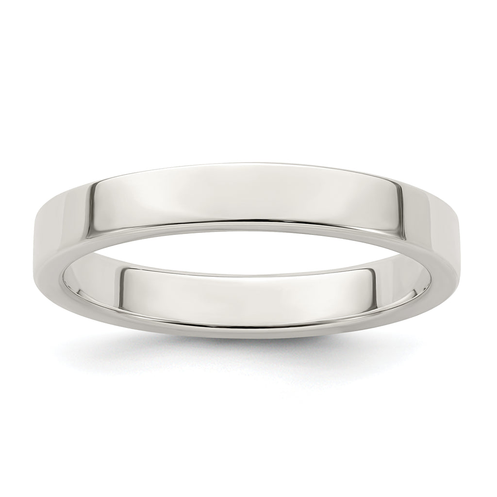 Sterling Silver Flat Wedding Band 3mm