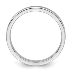 Sterling Silver Rhodium-Plated 3mm Flat Size 9.5 Band