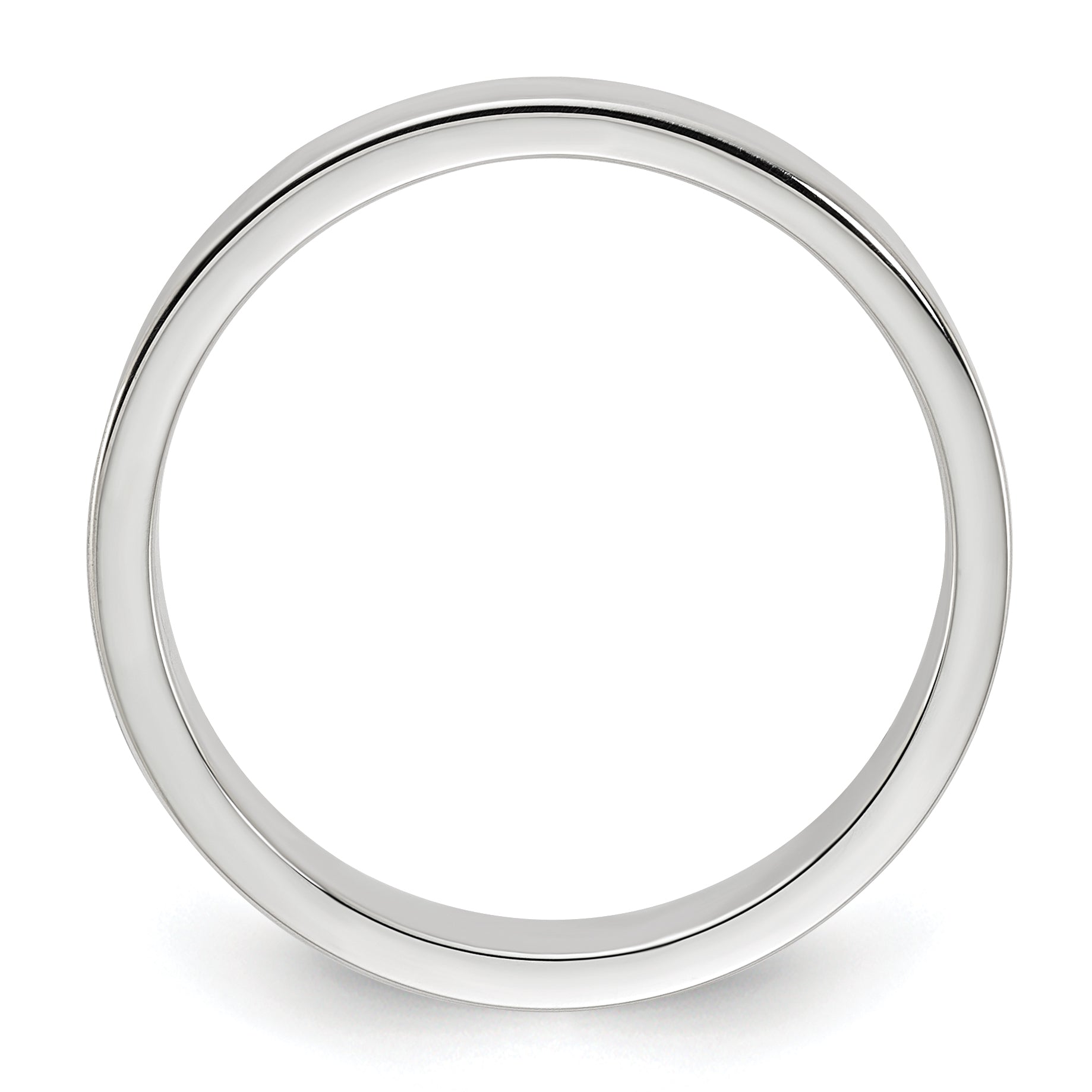 Flat Wedding Band in Sterling Silver, 4mm Secondary image