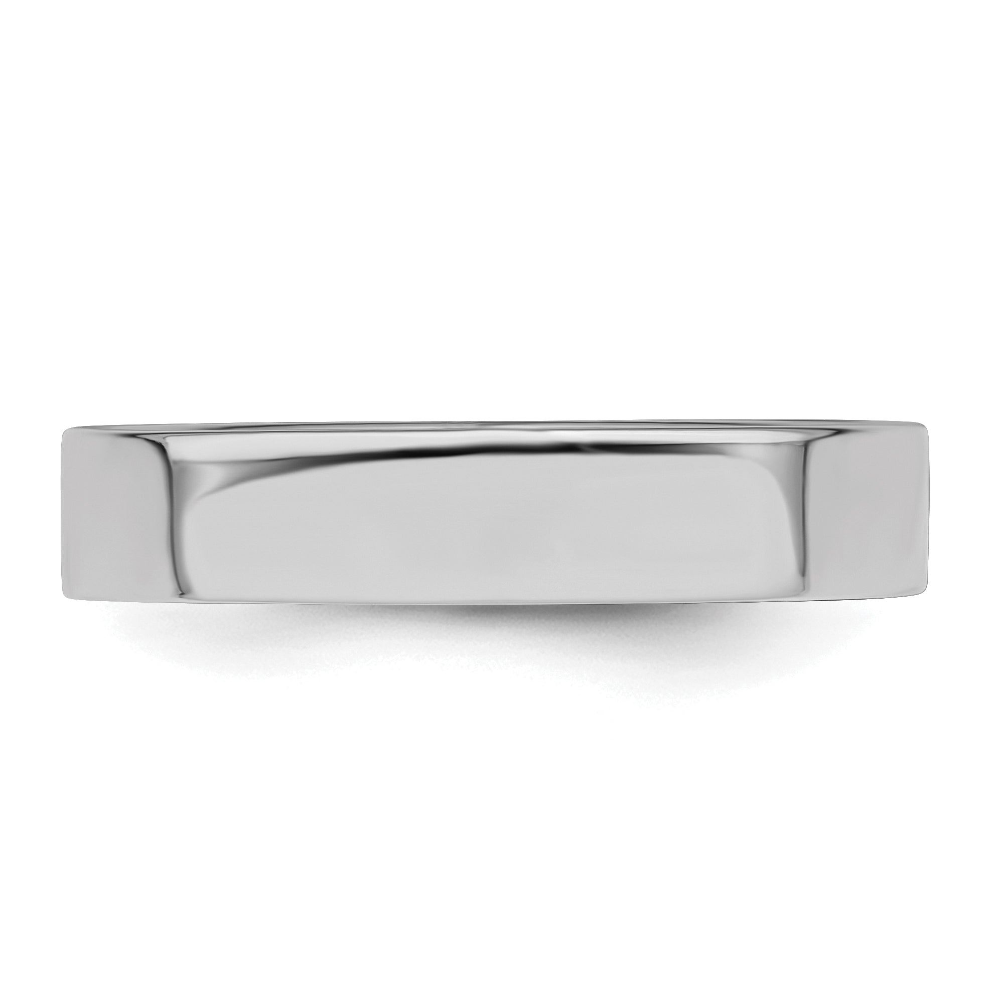 Sterling Silver Rhodium-plated 4mm Flat Size 4 Band