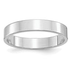 Sterling Silver Rhodium-plated 4mm Flat Size 4 Band