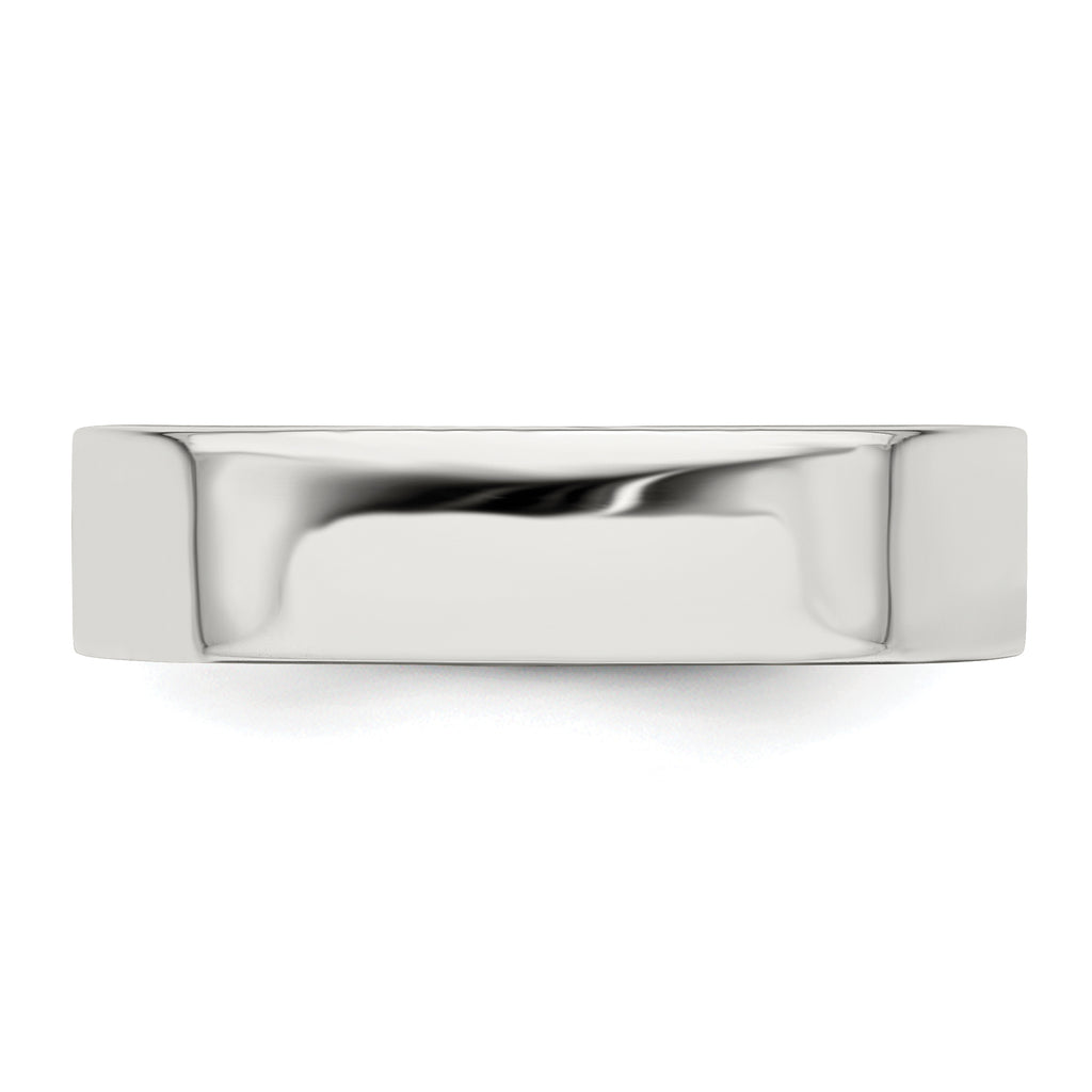 Sterling Silver Flat Wedding Band 5mm