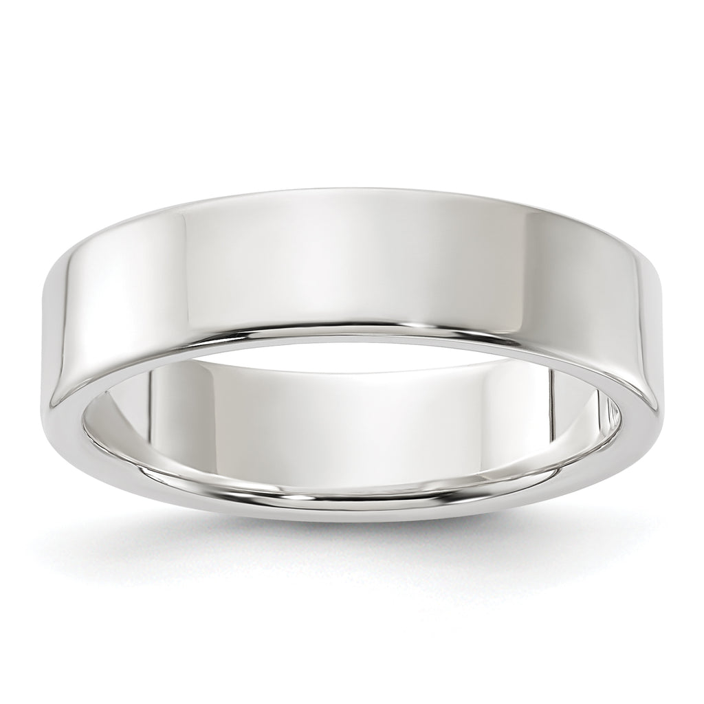 Sterling Silver Flat Wedding Band 5mm