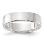 Sterling Silver Flat Wedding Band 5mm