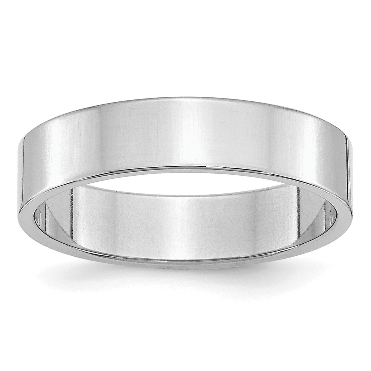 Sterling Silver Rhodium-plated 5mm Flat Size 13.5 Band