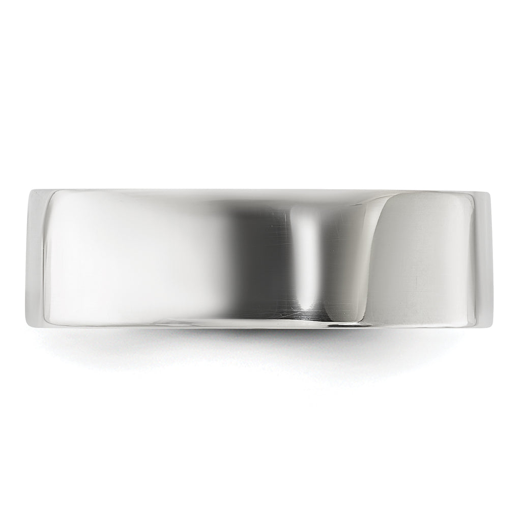 Sterling Silver Flat Wedding Band 6mm