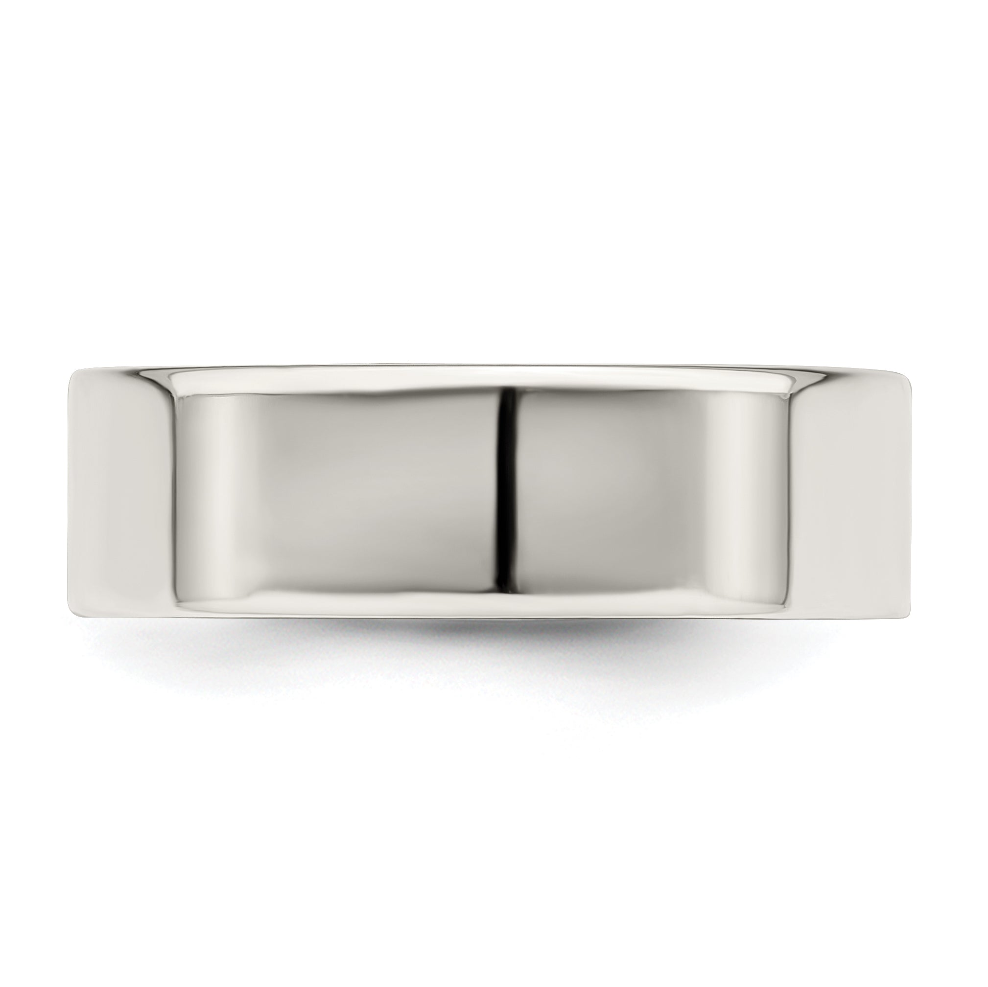 Sterling Silver Flat Wedding Band 6mm