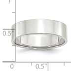 Sterling Silver Flat Wedding Band 6mm