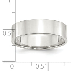 Sterling Silver 6mm Lightweight Flat Size 13.5 Band
