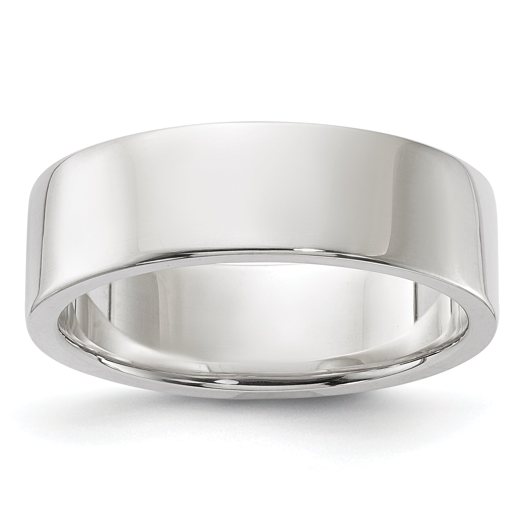 Sterling Silver Flat Wedding Band 6mm